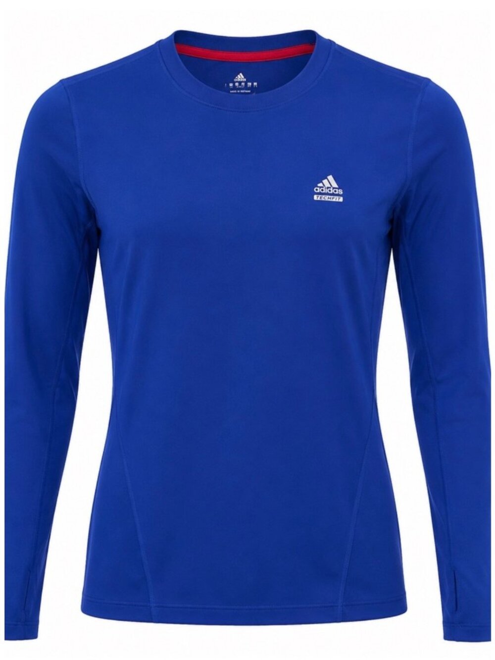 Adidas Womens Blue Techfit Climalite Long-Sleeve Athletic Shirt Size S Lightweig
